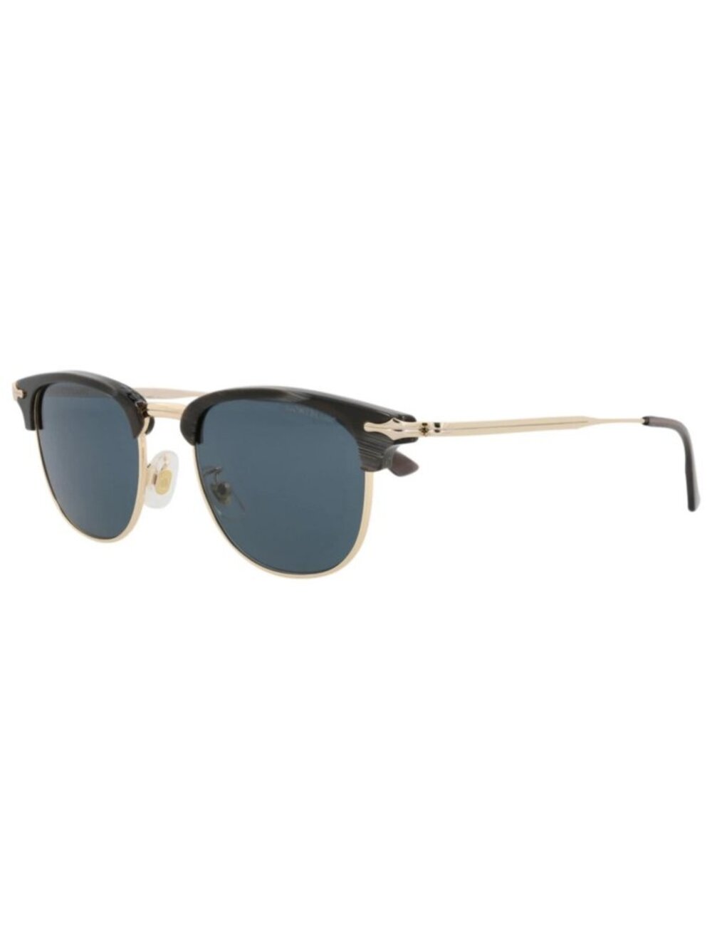 New Montblanc Women's Sunglasses Square Rectangle Metal Frame Mens Grey Gold